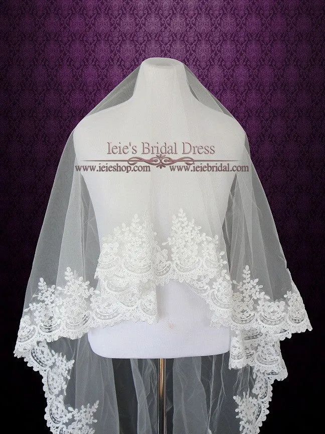 Cathedral Length Lace Mantilla Wedding Bridal Veil VG1019