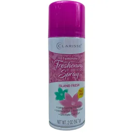 Clarisse Feminine Freshening Spray Island Fresh Talc Fre 2OZ (48 Pcs Lot)